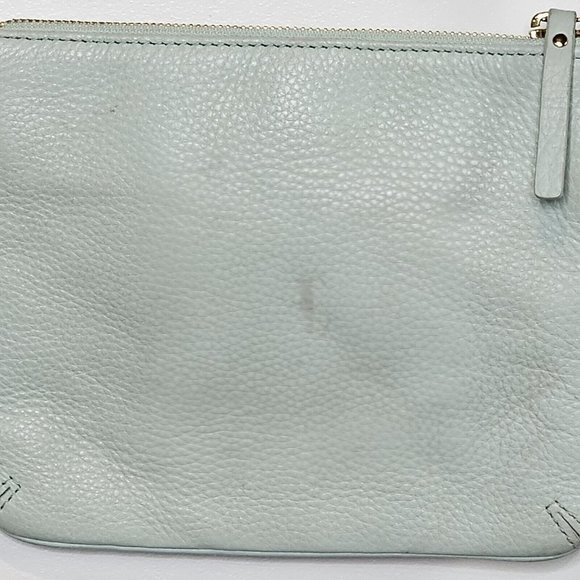 Kate Spade New York Light Blue Mint Green Pebbled Leather Crossbody Bag Purse - Picture 4 of 16